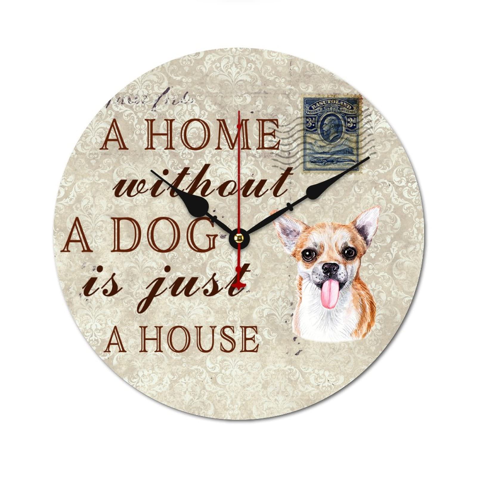 Horloge murale à piles avec message d'amour pour votre chien