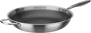 GSW 868549 Inoxxa Black, Frying Pan with Handle and Honeycomb Structure - ⌀36 cm