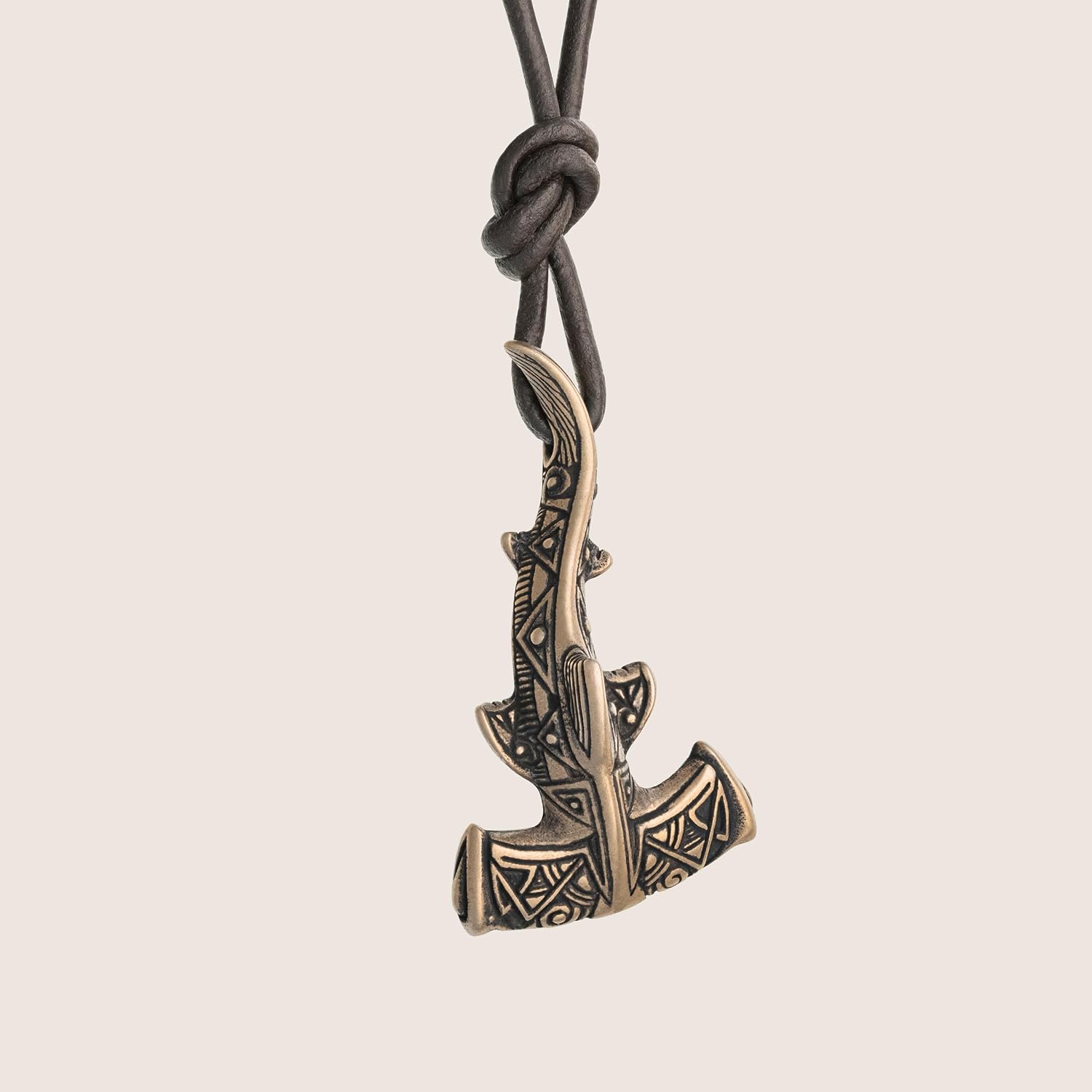 Hammerhead Shark Nautical Necklace - Maori Style Bronze Pendant - Polynesian Tatto Style - Maori Ocean Jewelry Gift for Men Women