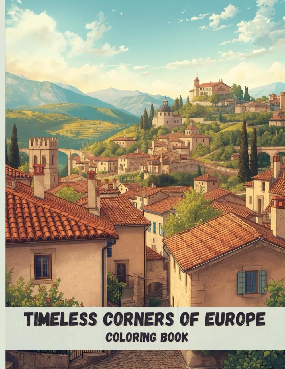 Timeless Corners of Europe Coloring Book: Historic Villages, Stone Architecture, and Scenic Landscapes for Relaxation