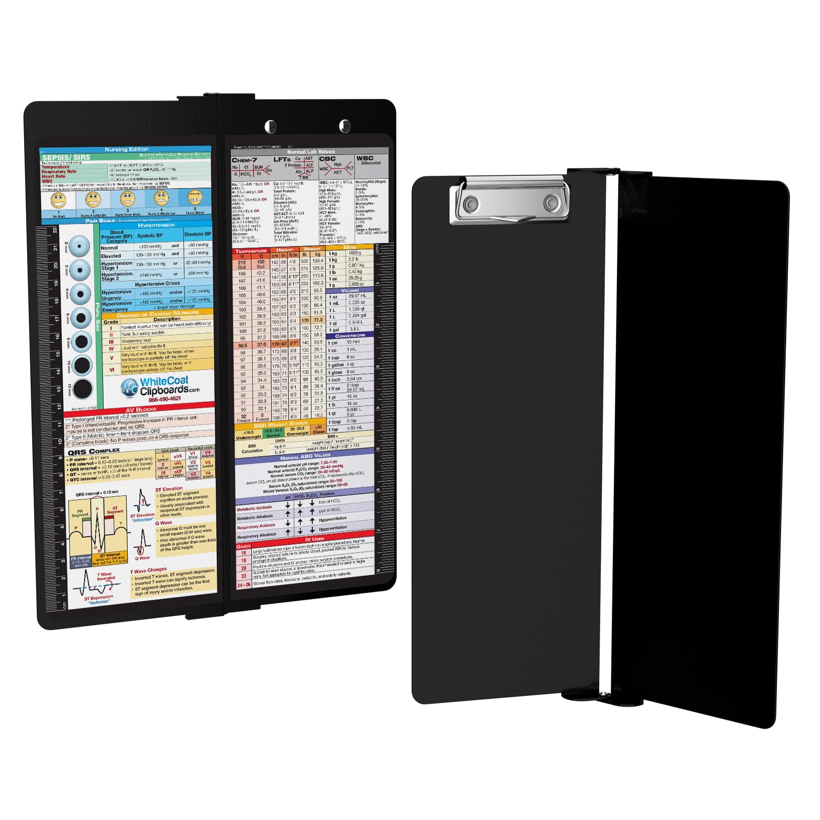 Whitecoat Clipboard® Vertical - Black Nursing Edition