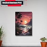 Vista 4 de Neon Sunset Vibes Florida Synthwave Sunset Framed poster Print, Retro Miami Style Wall Art, poster Prints, Wall Decor