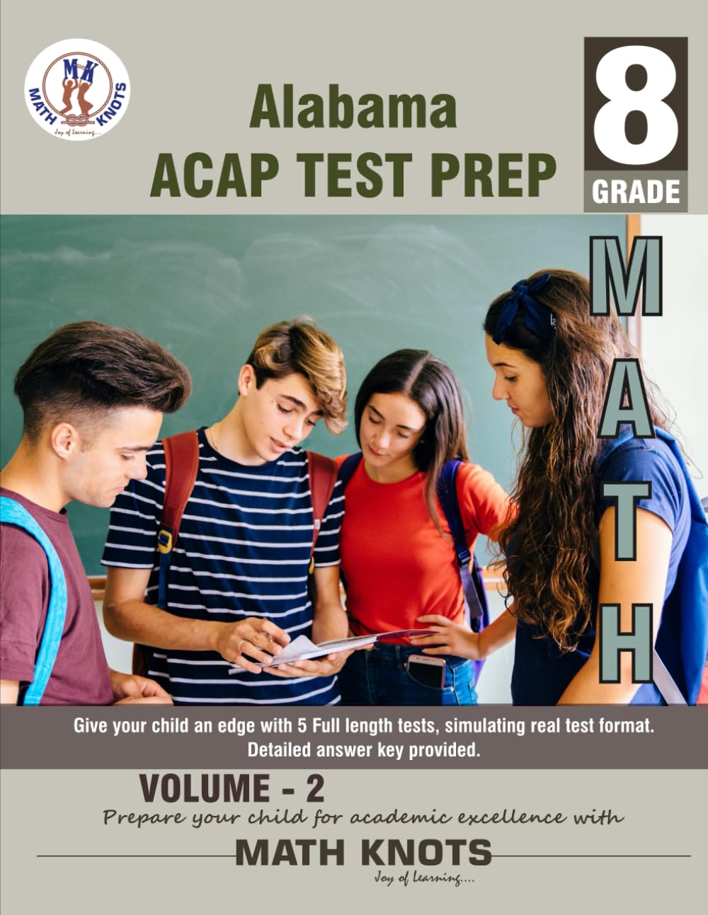 ALABAMA State (ACAP) , 8th Grade MATH Practice Tests ,Volume 2
