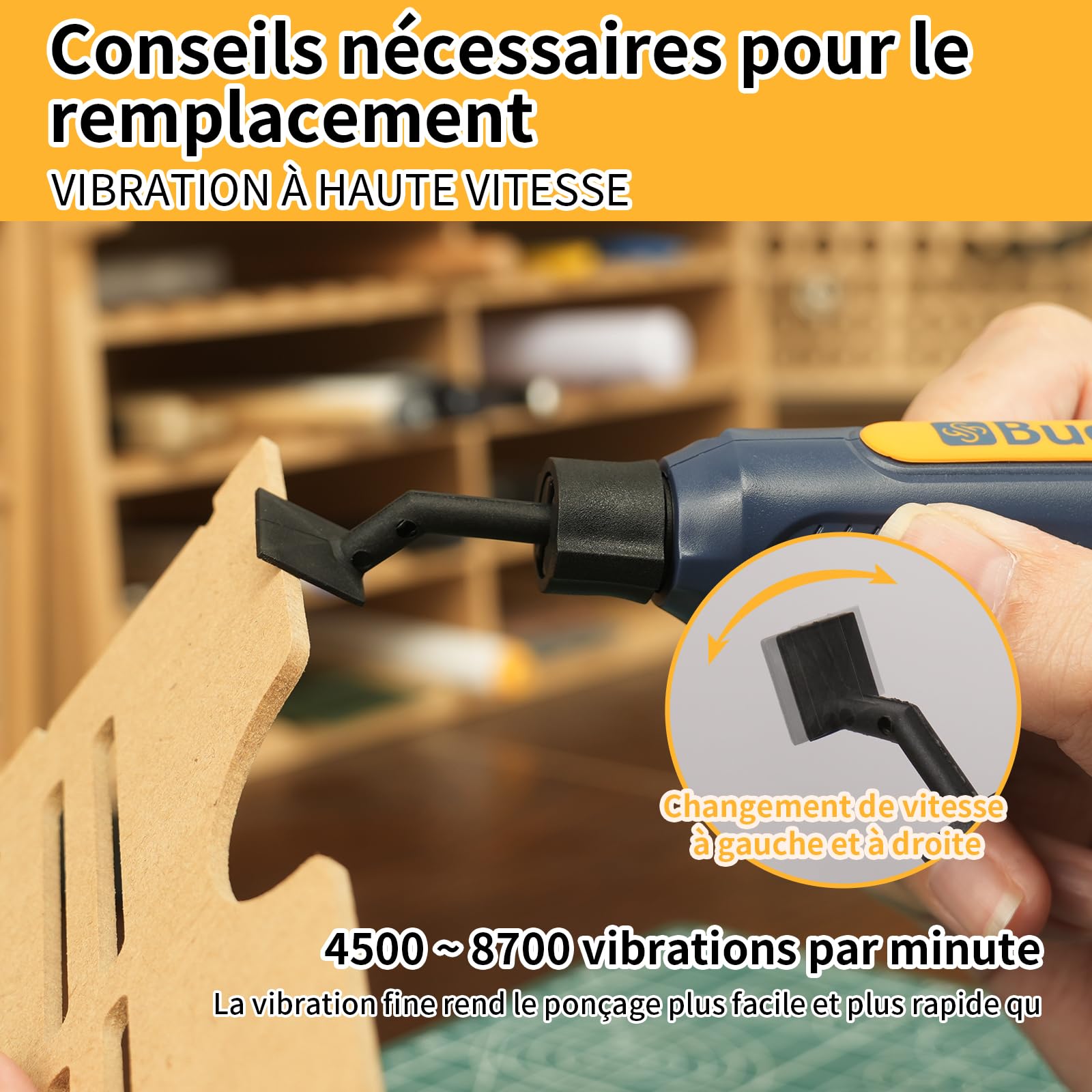 Ponceuse à stylo sans fil, 5 vitesses et chargement USB avec lumière LED, outil électrique polyvalent, mini ponceuse électrique pour le ponçage, le polissage, la finition et le bricolage
