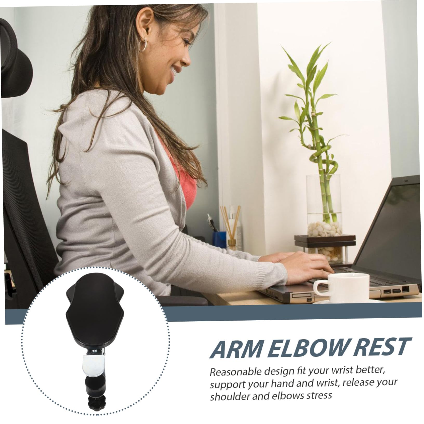 Reposabrazos de Abs y Hierro Plegable Extensor de Escritorio Ergonómico Soporte Cómodo para Oficina y Viaje de Negocios para Uso Prolongado en Computadora