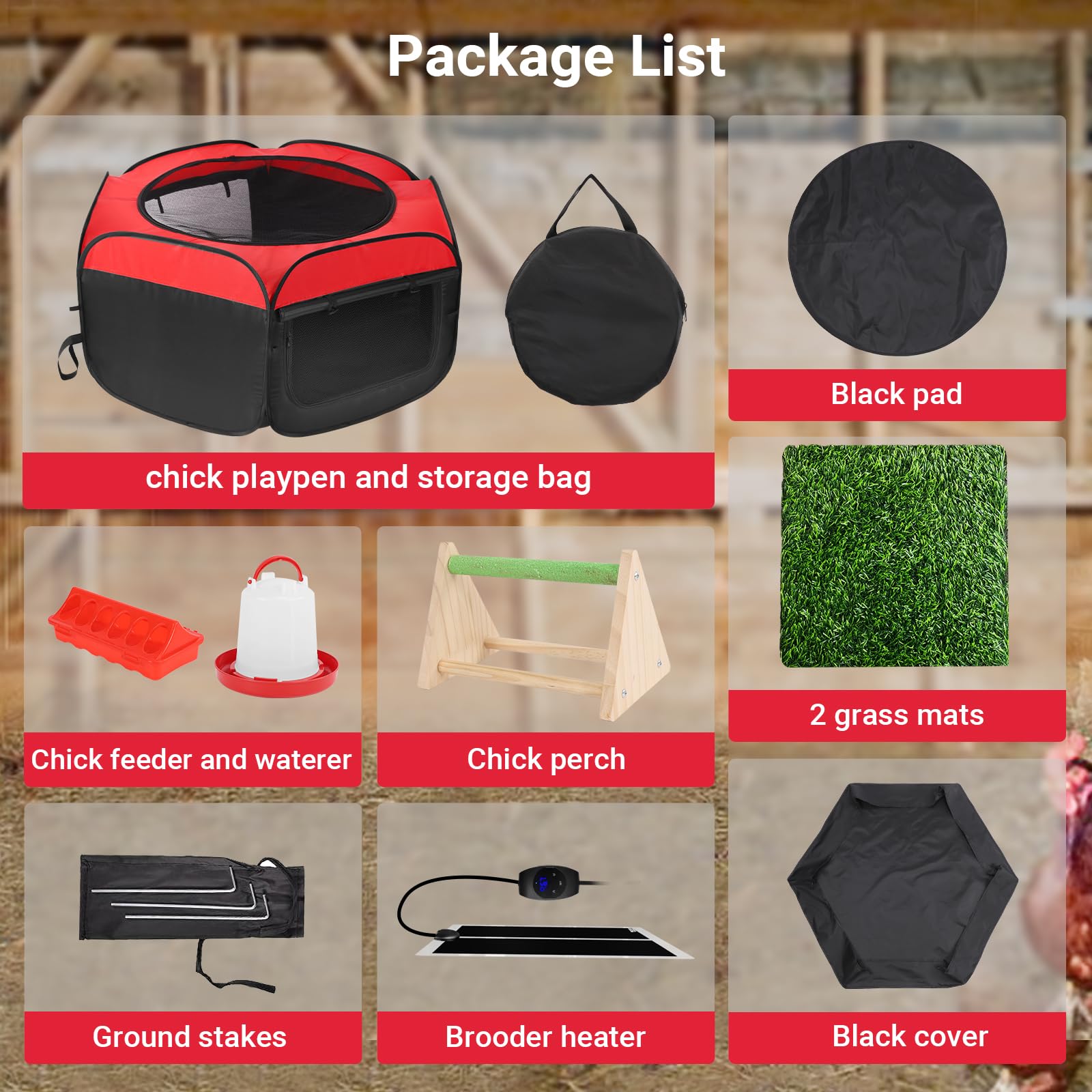 Photo 1 of **UNTESTED**
FAMIROSA Brooder Box for Chicks Starter Kit, Pop up Chicken Brooders, Brooding Heating Pad with Temperature Control, Breathable Chick Tent Feeder Waterer Thermometer Perch for Duck Quail brooder