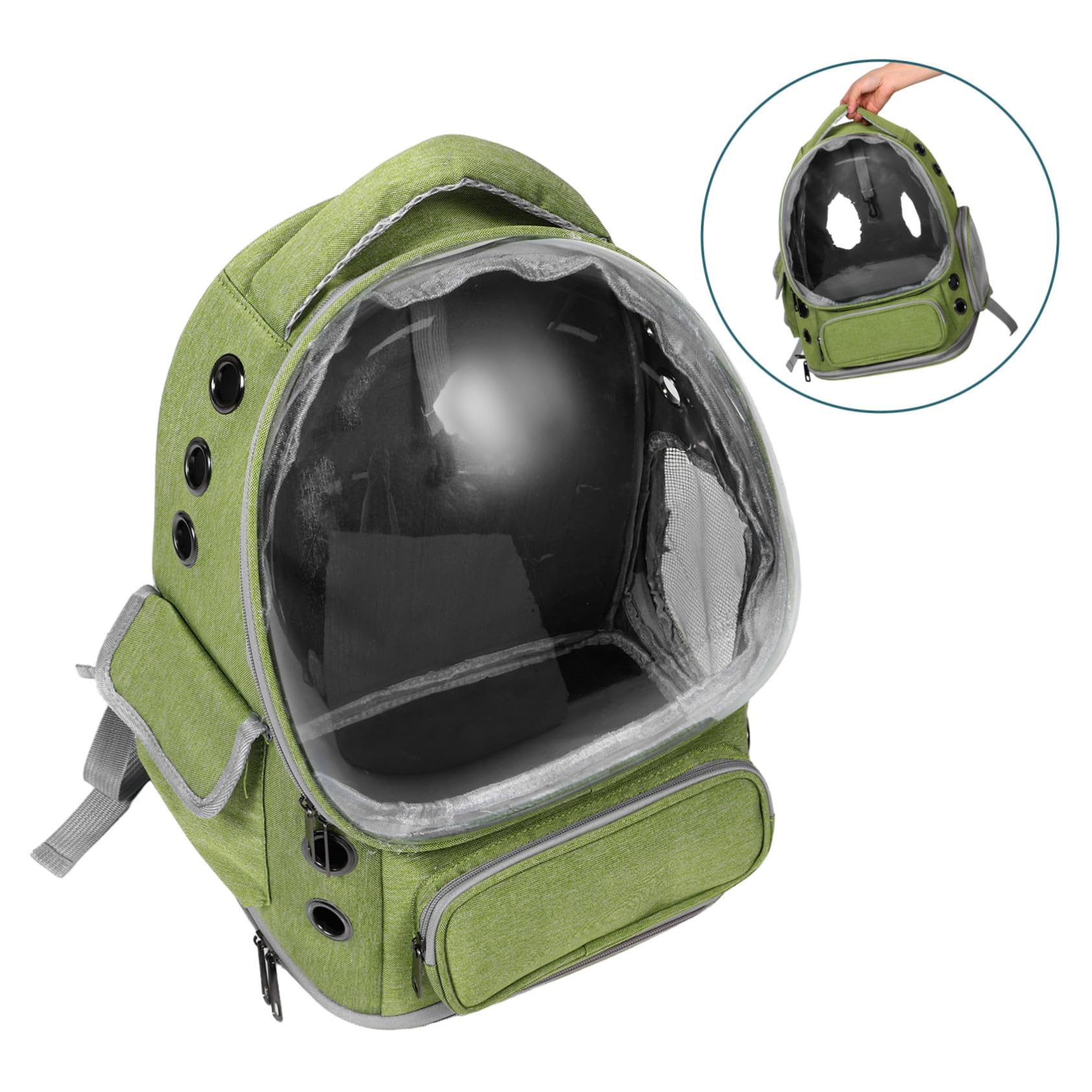 TOYANDONA Mochila Cápsula Espacial Transparente para Mascotas Bolsa de Transporte Plegable para Gatos y Perros Pequeños para Paseos y Viajes al Aire
