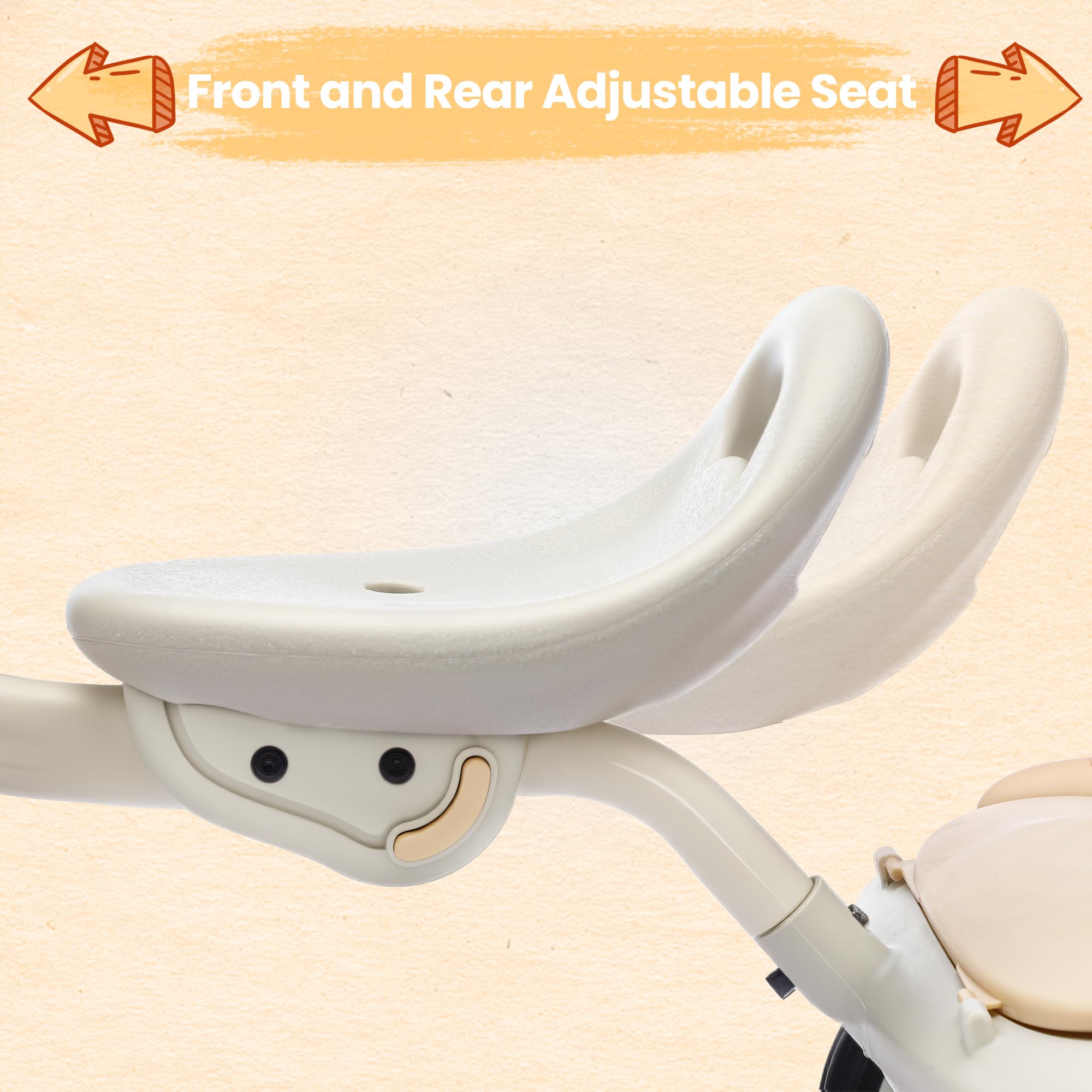 UBRAVOO Bebés Triciclo Plegable, con Pedales, Luces Geniales, Ruedas Duraderas y Asiento Cómodo, Triciclo para Niñas y Niños de 1 a 5 Años (Blanco)