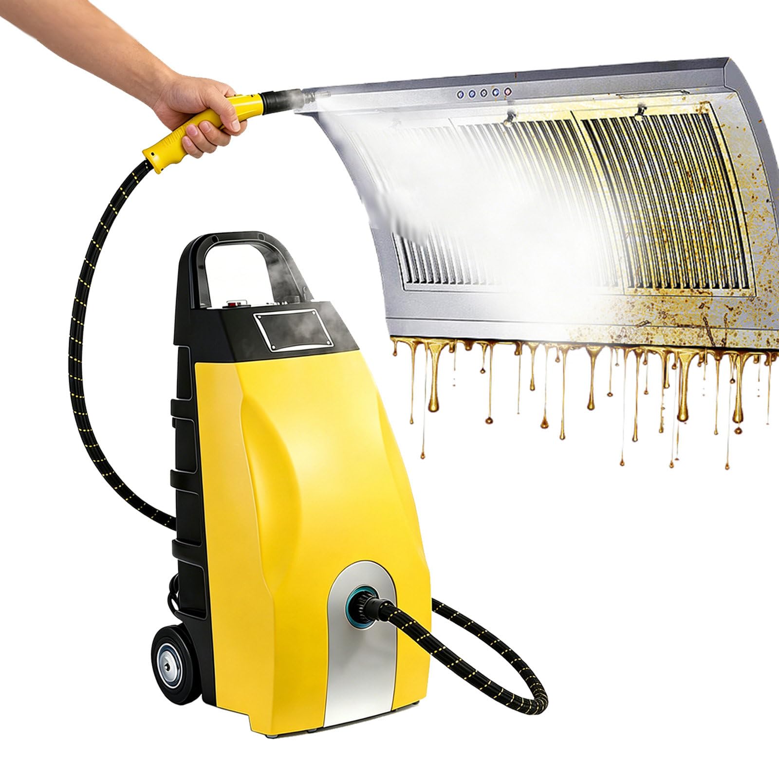 AETEREOS Commercial Steam Cleaner 3000W Heavy Duty - 3.5L Tank, 110°C High Temp Yellow