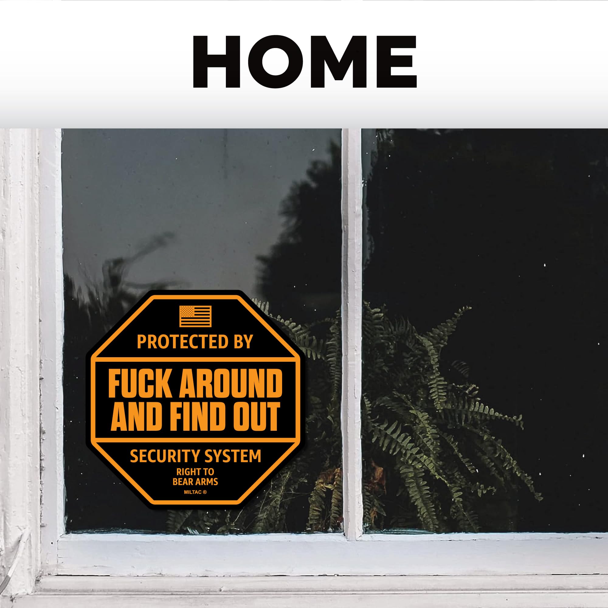 FAFO Sticker - FAFO Security Sign Warning [2-Pack] Protected by Fuck Around and Find Out Decals for Trucks, Home Window | Funny Car Decals, Hard Hat Stickers, Secured by Tactical Home Security System (Sticker - Black/Gold)