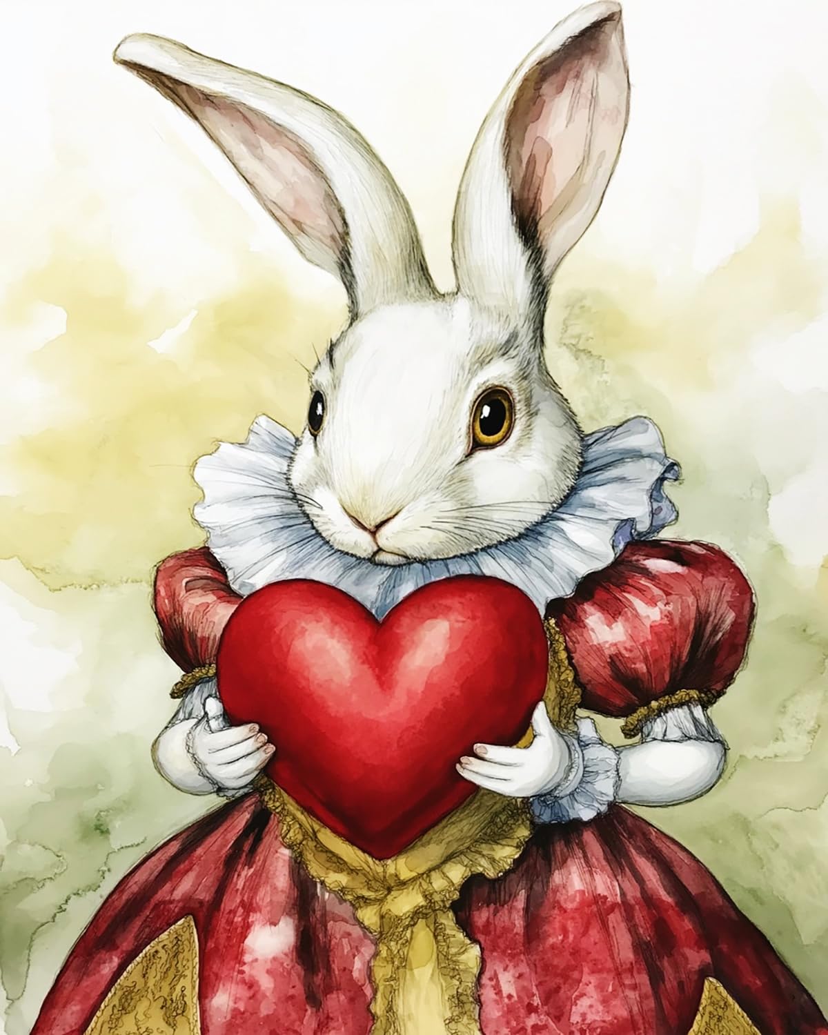 Liubaishi Multicolour Paint By Numbers For Adults, Heart-Embracing Rabbit, 40X50 Cm Acrylic Canvas Kit With Brushes And Paints