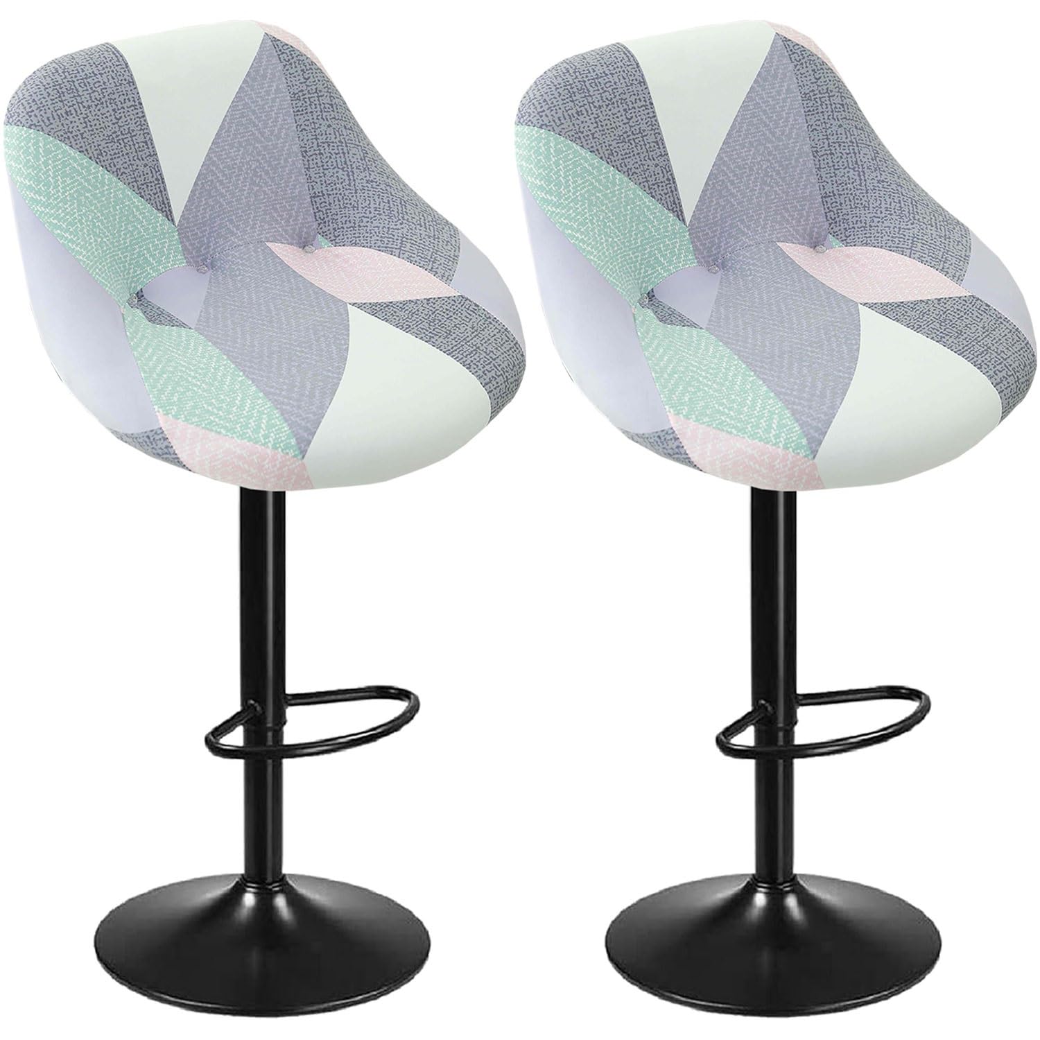 SDNAM Pub Bar Counter Stool Chair Covers with Back and Arms Set of 4/2/1 Stretch, Swivel Curved Kitchen Barstool Chair Cover Curved Back Bar Stool Slipcovers with Arms(H9,2PCS)