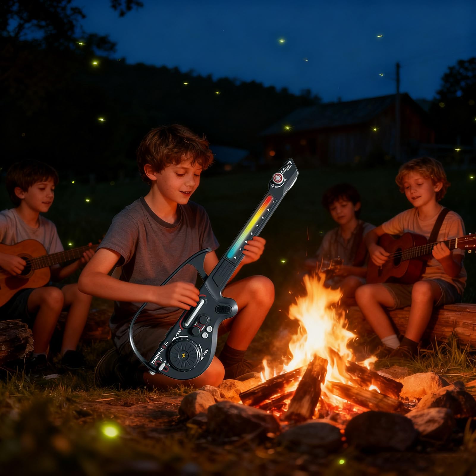 Chitarra per Bambini Strumento Musicale Senza Fili | Giocattoli Per Musica Basso Realistici per Ragazzi Bambini a Casa in Viaggio a Scuola per Compleanno Natale
