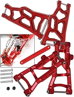 ARRCat Suspension A-Arms & Tie Bar Upgrade Parts for 1/10 Traxxas Slash 2WD,4PCS Aluminum Alloy Front & Rear Suspension A-Arms & Tie Bar Hop Ups,Replacement of 3631 2555 2532,Red