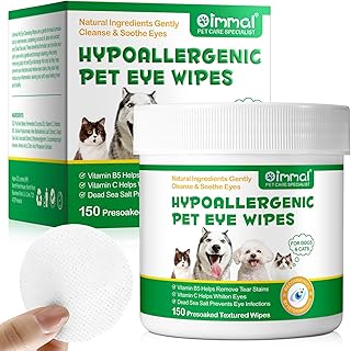 Onznoz Dog Eye Wipes, Pack of 150, Tear Stain Wipes, for Dogs and Cats, Pre-Soaked & Textured Dog Wipes for Eyes, Prevents Eye Infections, Soft and Skin-Friendly product image