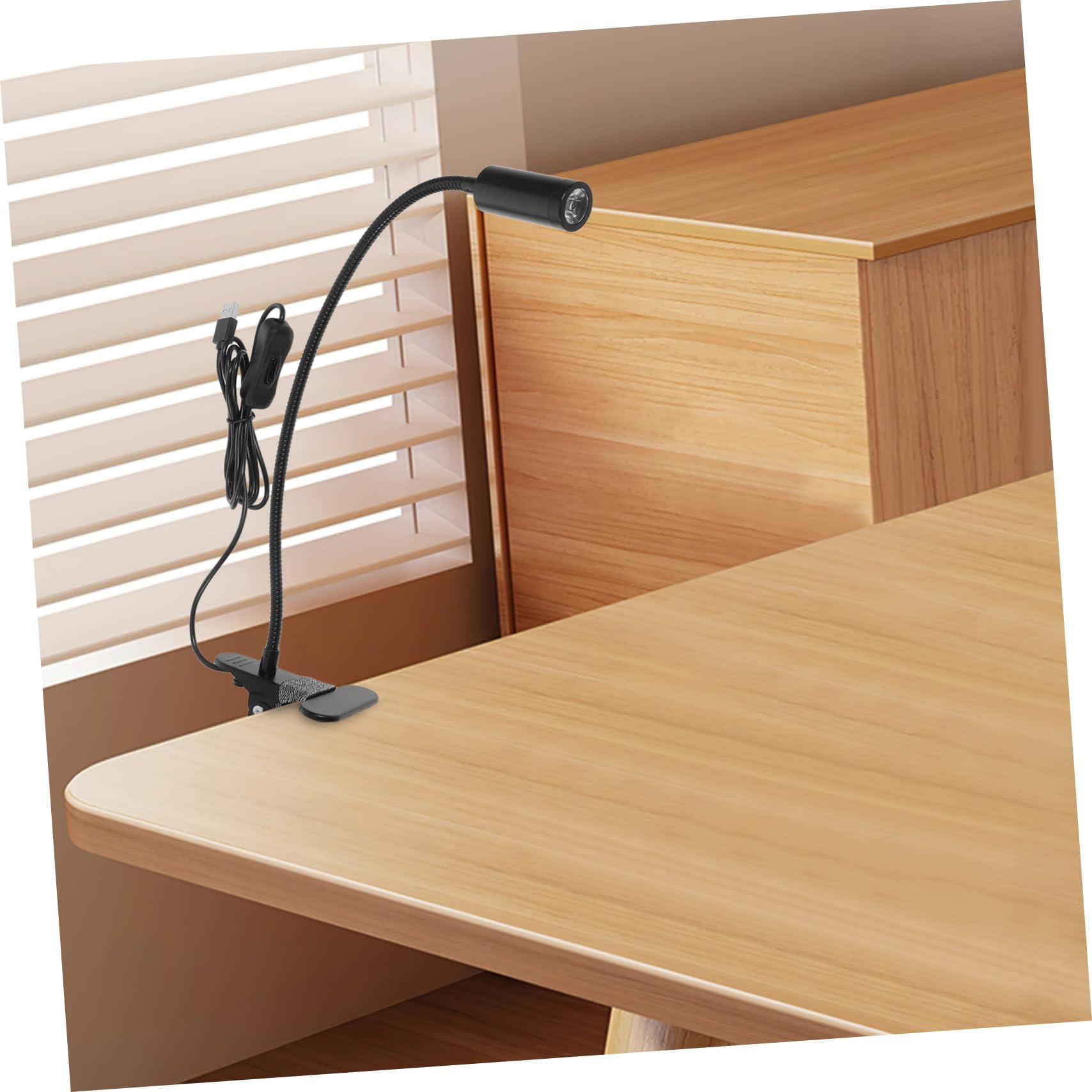 Toddmomy 3w Lampada Led Flessibile Luce Clip Per Lettura e Lavoro Sorgente Luminosa Bianca Fredda Braccio Collo d Oca Alimentazione Usb