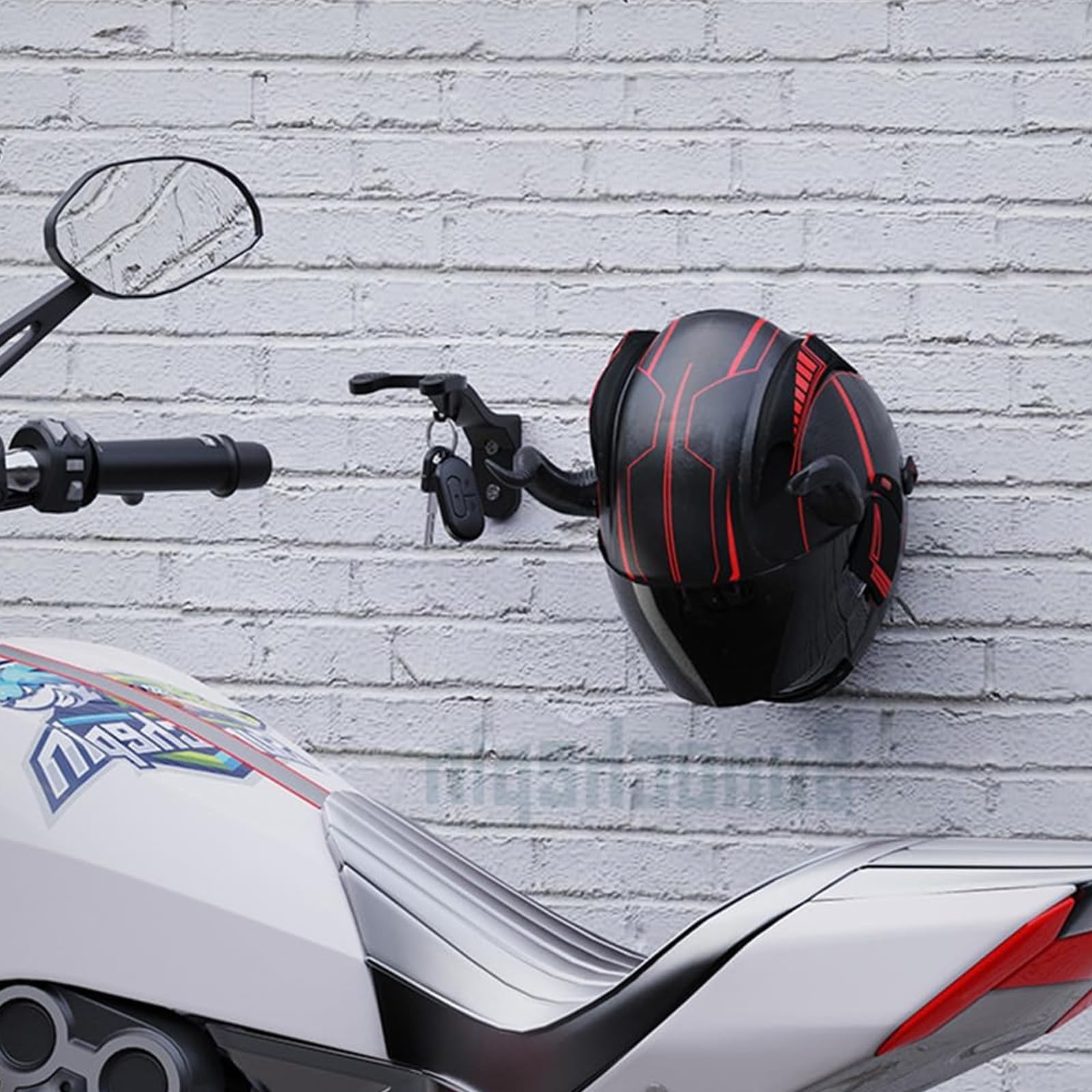 Porte-Casque Mural Rotatif 180° Avec Crochet - Support Pour Casque Moto, Baseball, Accessoires
