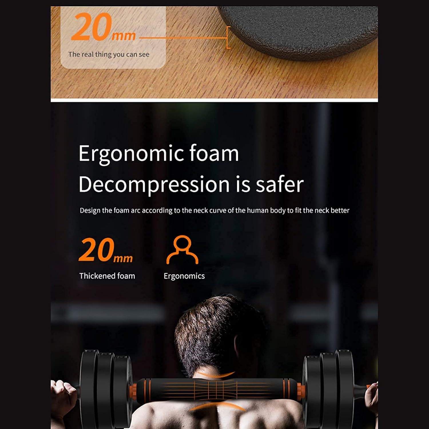 Deliny Adjustable Dumbbells Weight Set, Weights Dumbbells Set with Connecting Rod can be Used as Barbells, Free Weights 2-in-1 Set, Gym Equipment for Home Training Suitable for Men and Women(44lbs)