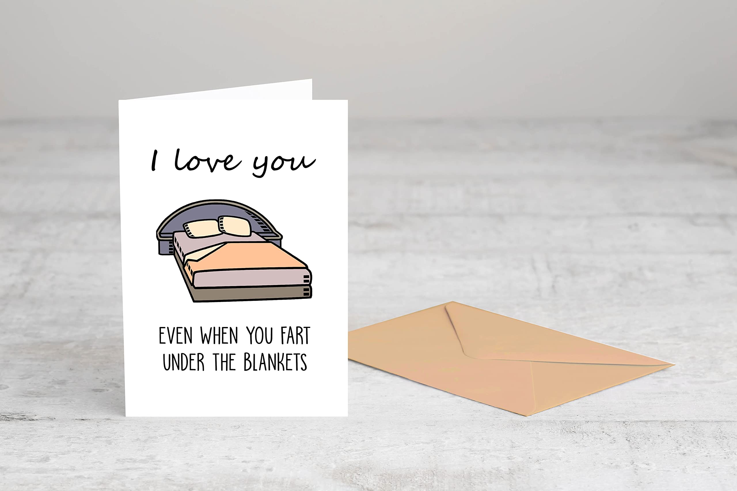 Emily's Lustige Liebeskarte - I Love You Even When You Fart Under The Blankets - Für Jahrestag Oder Geburtstag