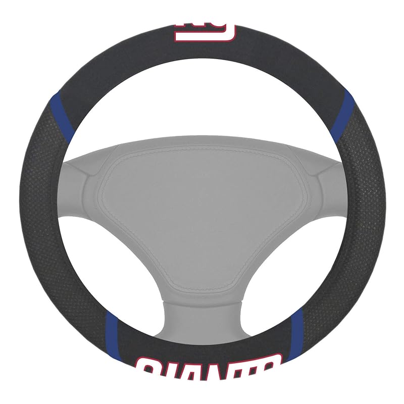 Capa para volante FANMATS NFL New York Giants bordada preta para volante de 38,1 cm
