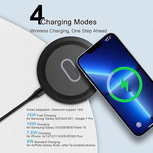 Miniatura 4 de Cargador de teléfono inalámbrico Samsung S23 Cargador para Galaxy S22 S21 FE S20 Z Fold4, estación de carga inalámbrica rápida de 15 W para Google