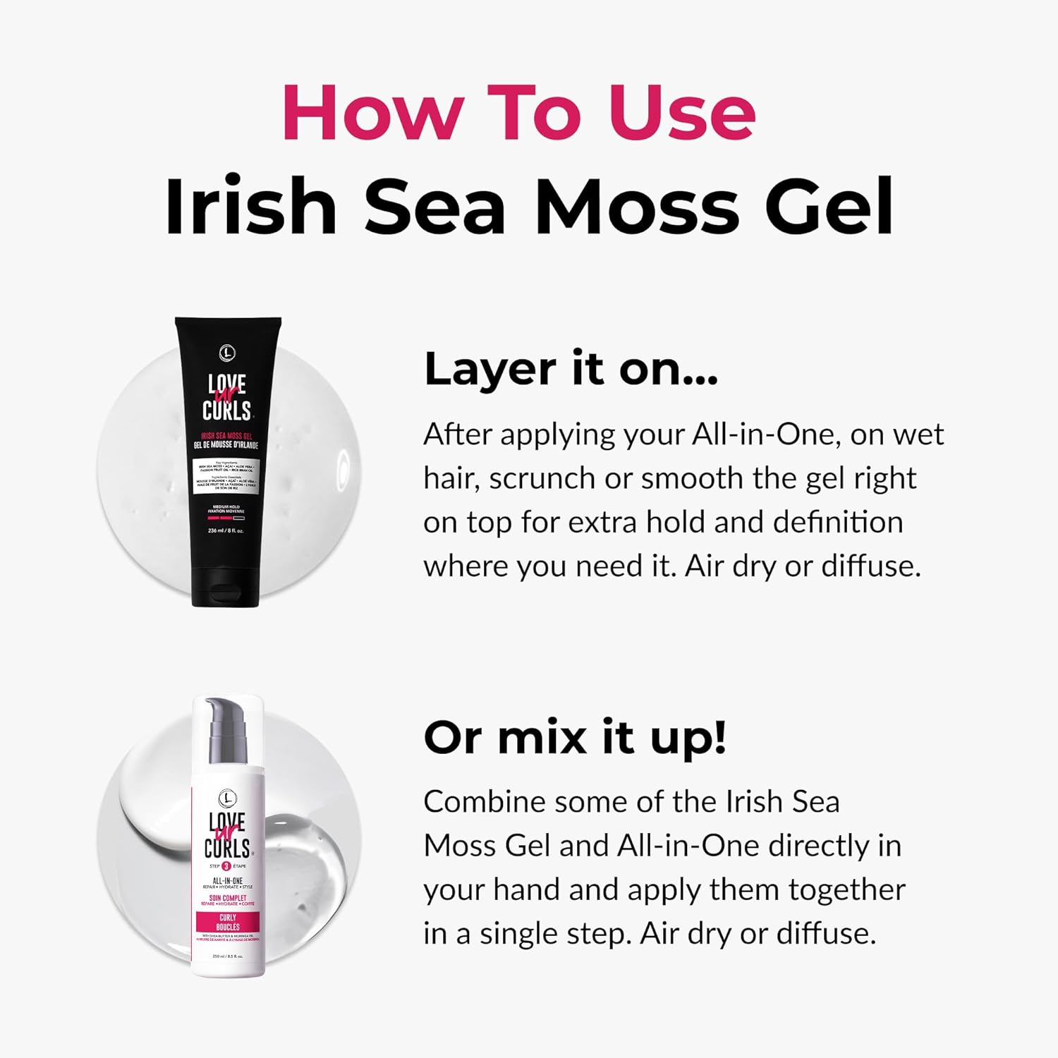 Love Ur Curls Irish Sea Moss Hair Gel, Medium Hold Hair Styling Curling Gel for Defined Curly Hair, Waves & Coils, Vegan, Cruelty Free, 236mL - Image 9
