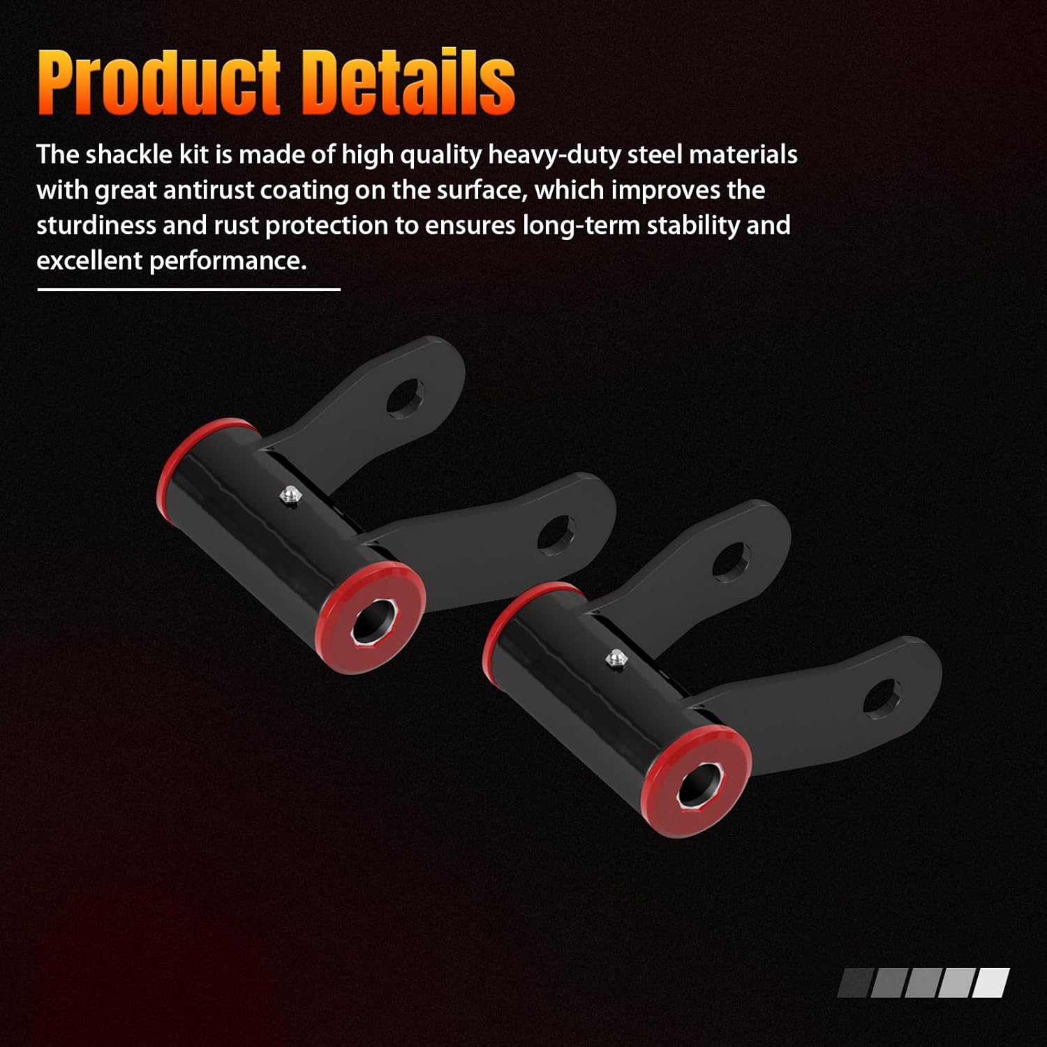 1-1.5" Suspension Rear Lift Leaf Shackle Kit 710515 Compatible with Chevy Silverado 1500 GMC Sierra 1500 2wd 4wd Truck 1988-2018