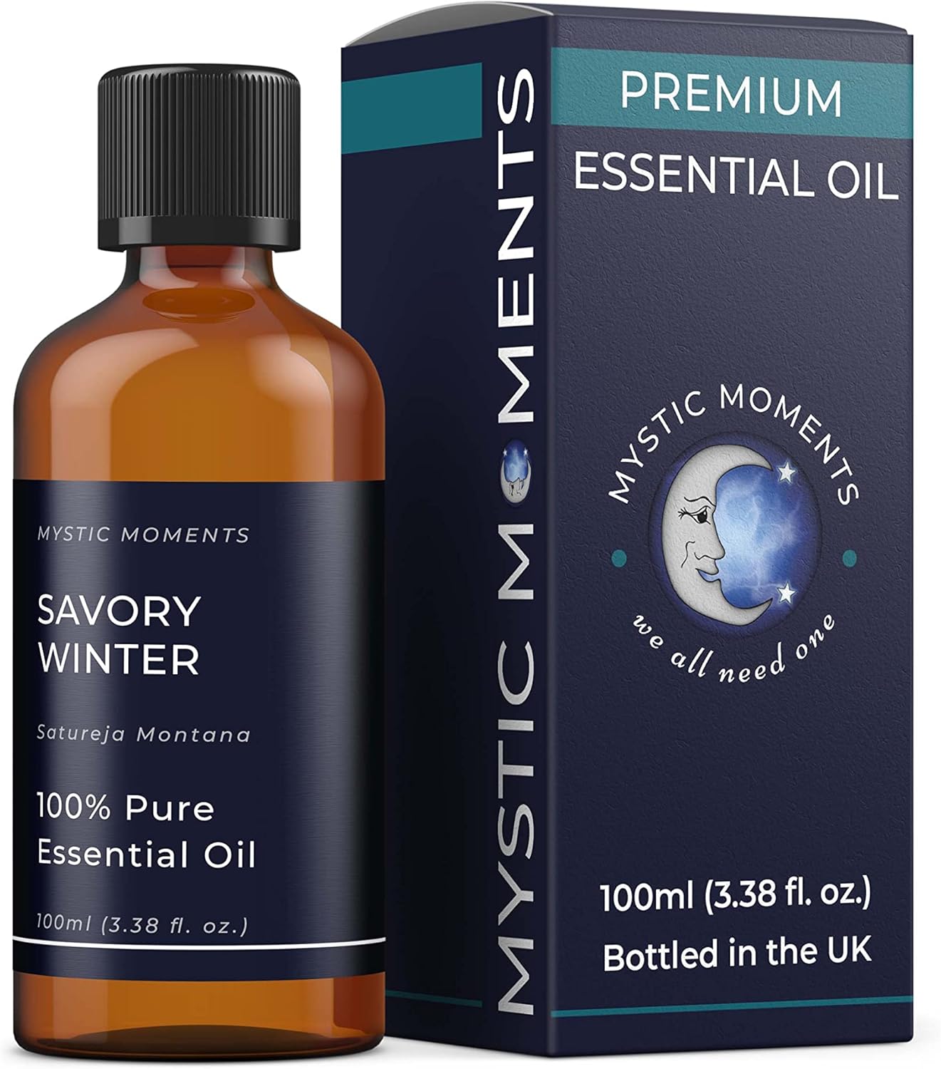 Mystic Moments | Savory Winter Essential Oil 100ml (Satureja Montana) | Fresh Herbaceous Spicy Aroma | Uplifting & Invigorating Scent for Diffusers and Aromatherapy