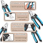 Dog Nail Clippers 2Pcs(Large 6.3 inch and Small 4.7 inch) with Nail File - Safety Guard Trimmer for Dogs &Cats- Professional Grooming Tool with Comfort Grip