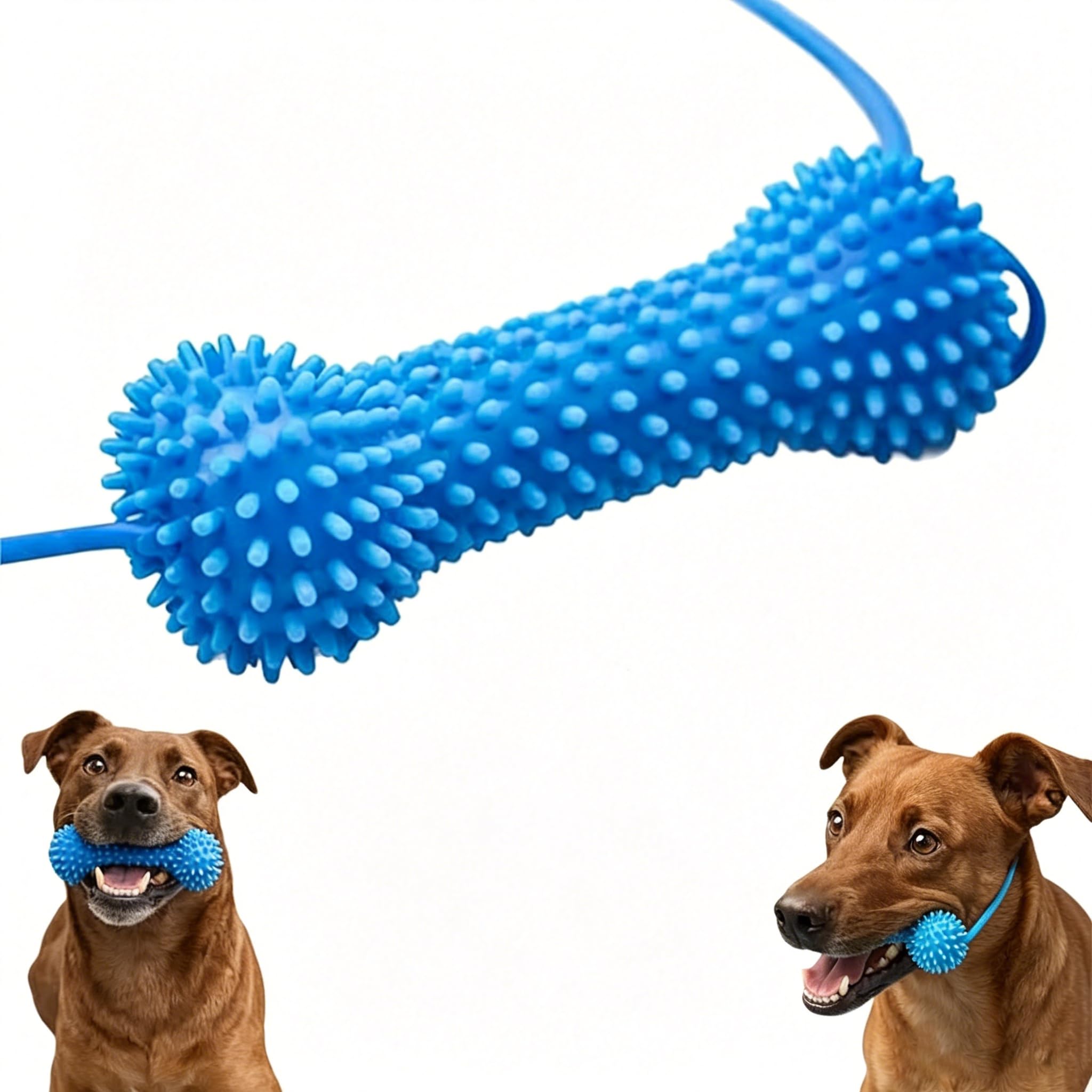 Dual-Action Canine Dental Prop, 2-in-1 Dog Teeth Cleaning Chew Toy for Aggressive Chewers, Reusable Dental Chews & Mouth Opener for Small Medium Large Dogs, Easier Brushing (1PCS)