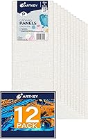 Vista 25 de Paneles de lienzo de 9 x 12 pulgadas, paquete de 12 unidades, 10 onzas, imprimados 100% algodón, lienzos en blanco para pintura, tableros de lienzo