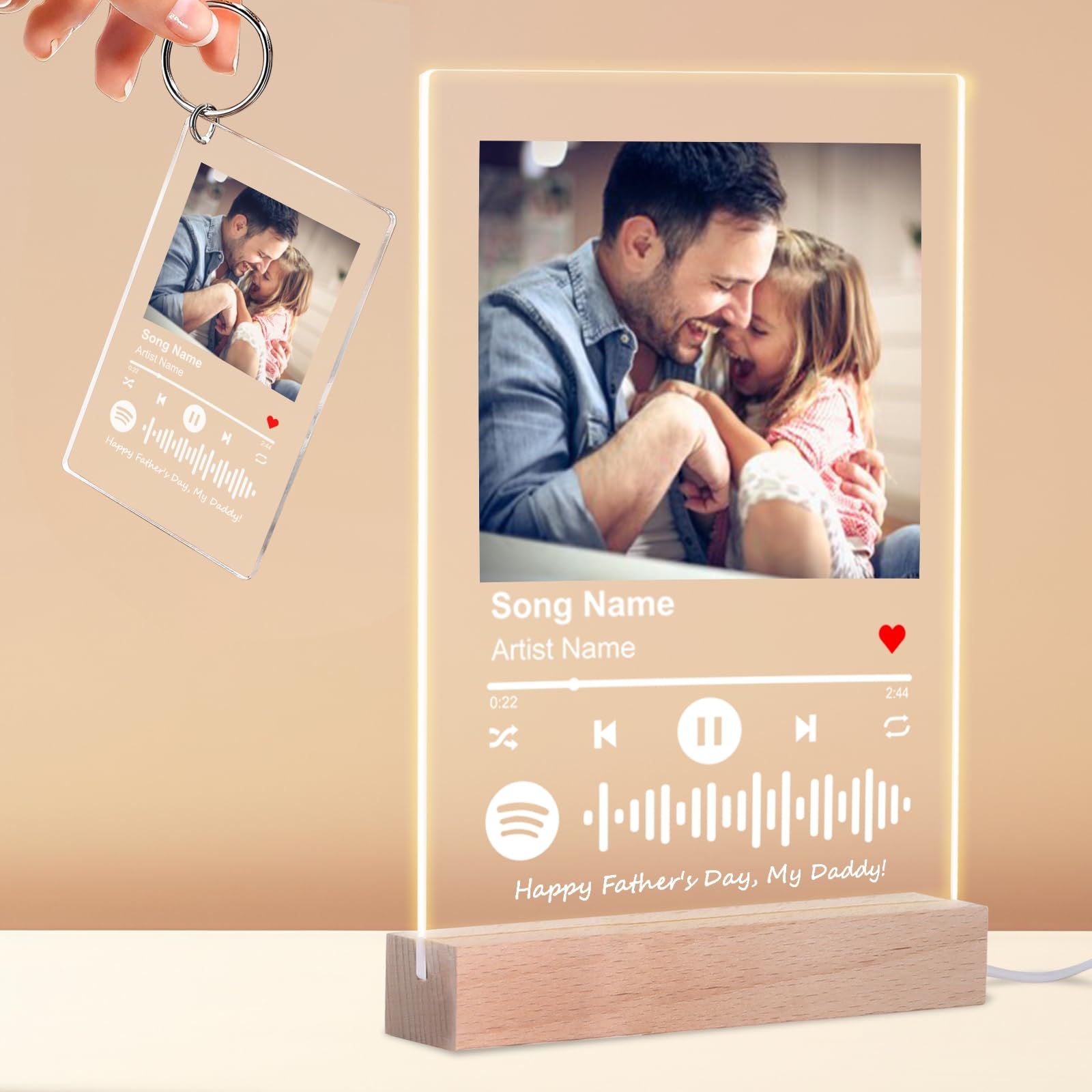Custom Spotify Plaque With Picture - Personalized Song Night Light Gift