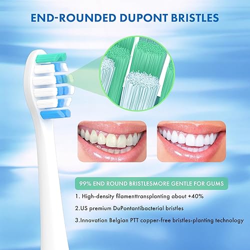 Miniatura 4 de Cabezales de repuesto compatibles con Philips Sonicare 10 cabezales de cepillo eléctrico de repuesto suave compatibles con el sistema Phillips