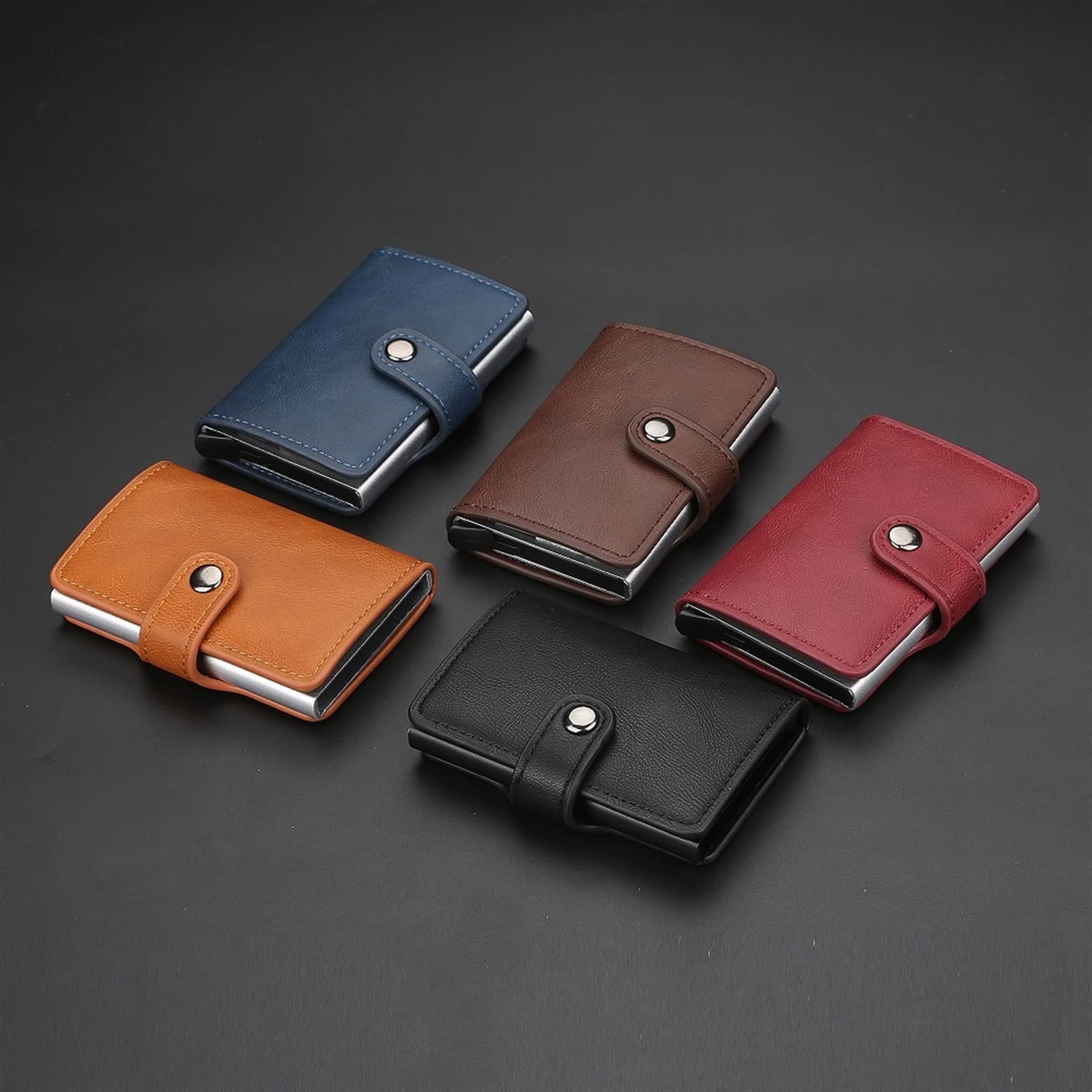 Porte-cartes De Crédit Antivol RFID - Alliage Aluminium Et Simili Cuir - Noir - Neuf Avec étiquettes