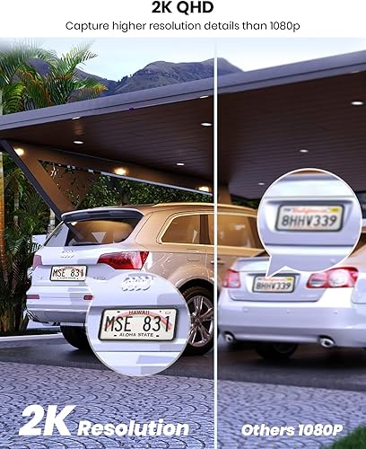 Miniatura 2 de AOSU Cámara de seguridad 2K QHD para exteriores con visión nocturna a color, cámara de seguridad para el hogar con cable soporta grabación 247,