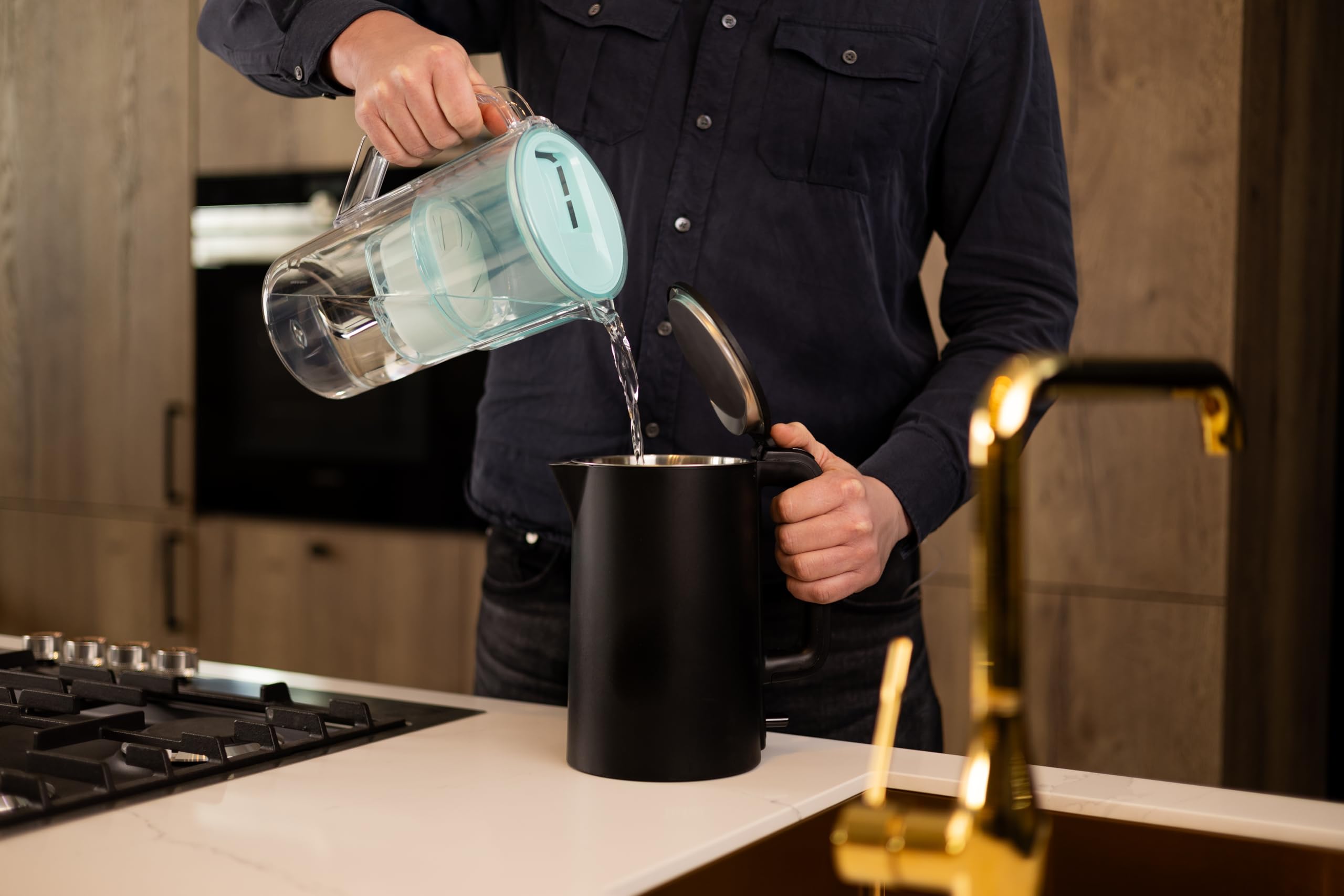 Wessper Caraffa Filtrante per Acqua 2.5L | Ricambio per Dafi Unimax Aquaphor A5 BRITA Maxtra+ PHILIPS AWP212/10 | Ridurre Calcare | Contiene Caraffa Filtrante per l'acqua + Cartuccia Filtrante, Menta