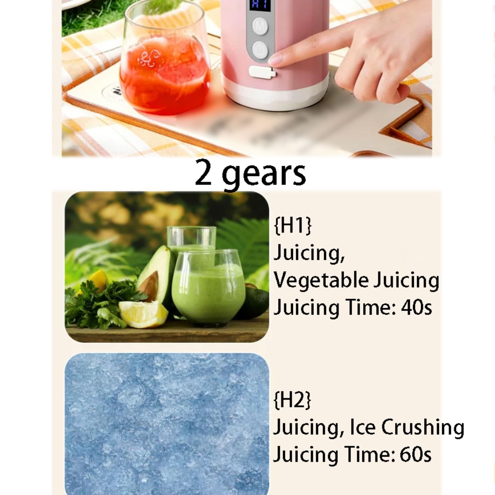 Potężny plastikowy ręczny blender z wylewką łykową Potężny mini mikser elektryczny USB do miksowania i wyciskania lodu (szary)