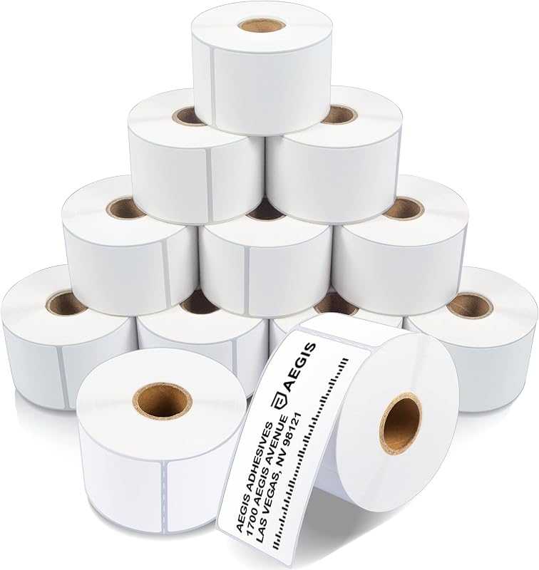 2" X 4" Direct Thermal Printer Labels (4200 Count, 12 Rolls) | Inventory Barcode Stickers, FNSKU Labels, Shipping and Postage Stickers - Compatible With Zebra and Rollo Printers