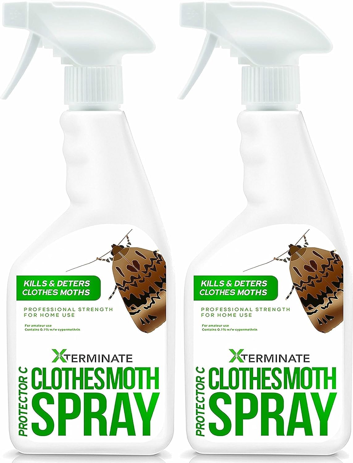 Xterminate 2 x 1L Carpet/Clothes Moth Killer Spray Treatment | Fast Acting, Safe and Effective on All Carpets, Rugs, Upholstery and Other Surfaces