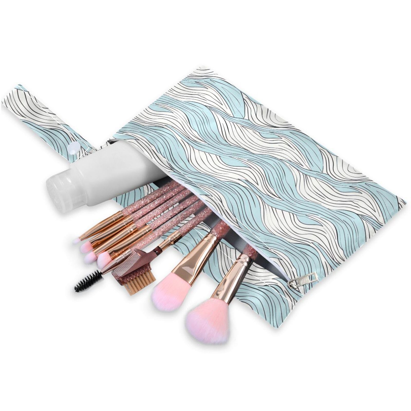 Coikll Wet Dry Bags for Cloth Diaper 2 Pack Waterproof Yoga Gym Bag for Swimsuit Wet Clothes Baby Items-?Blue Wave?