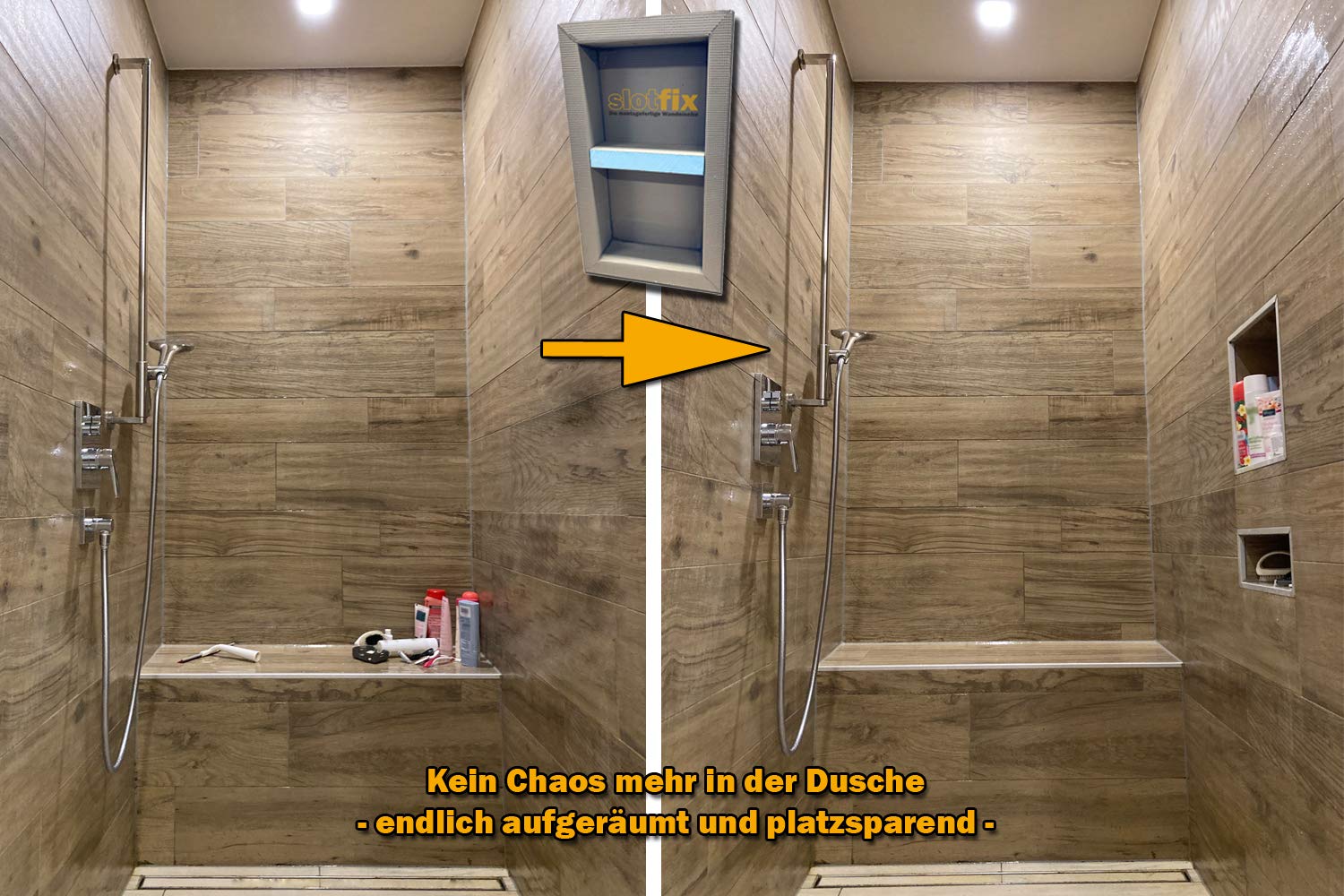 befliesbare montagefertige Wandnische 610x310x100 mm als Duschablage im Trockenbau mehr Stauraum in Bad & Co. Exklusive Aufbewahrung Mittelsteg