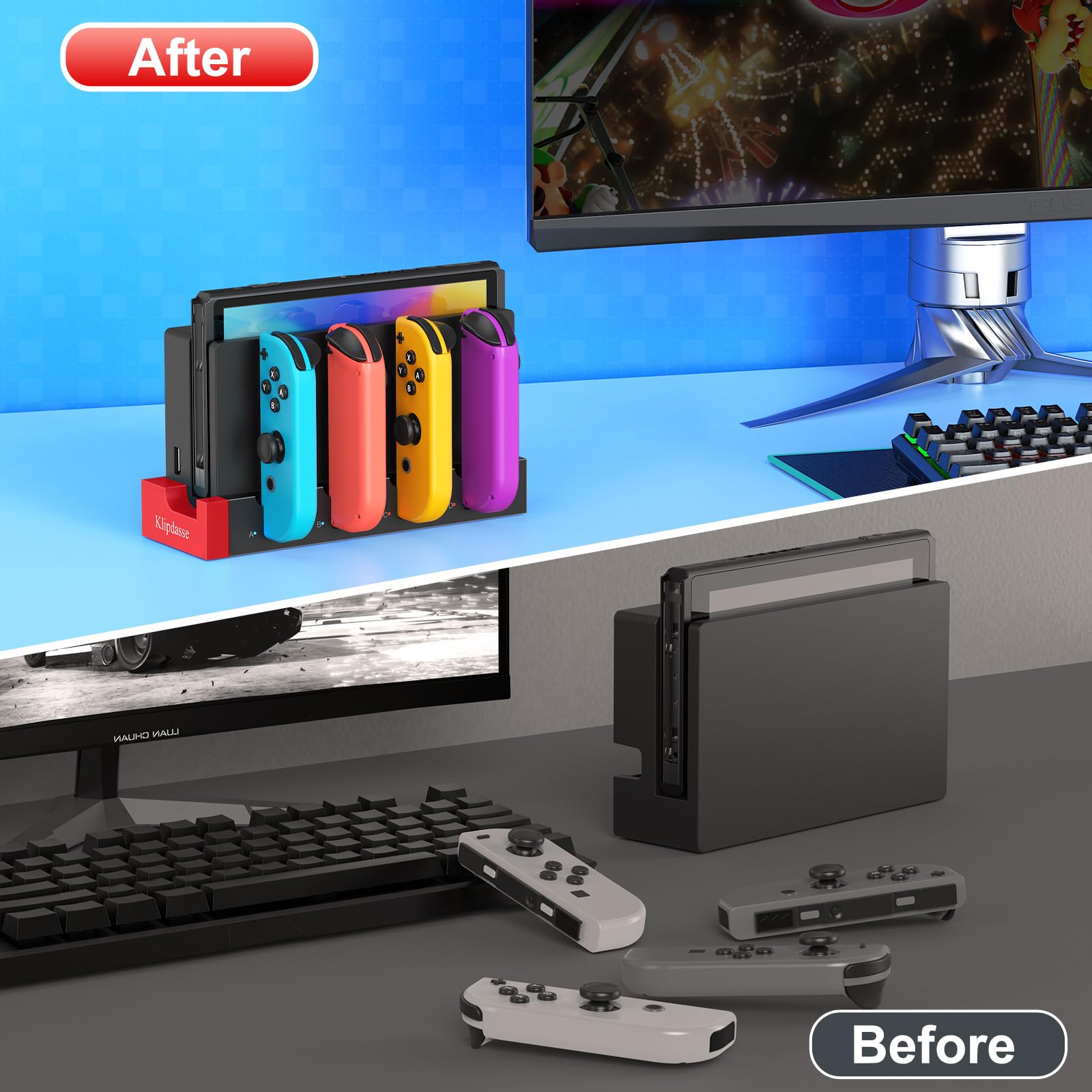 Switch Controller Dock Snapklik.com : Klipdasse Switch Charger Dock For Nintendo Switch/OLED ...