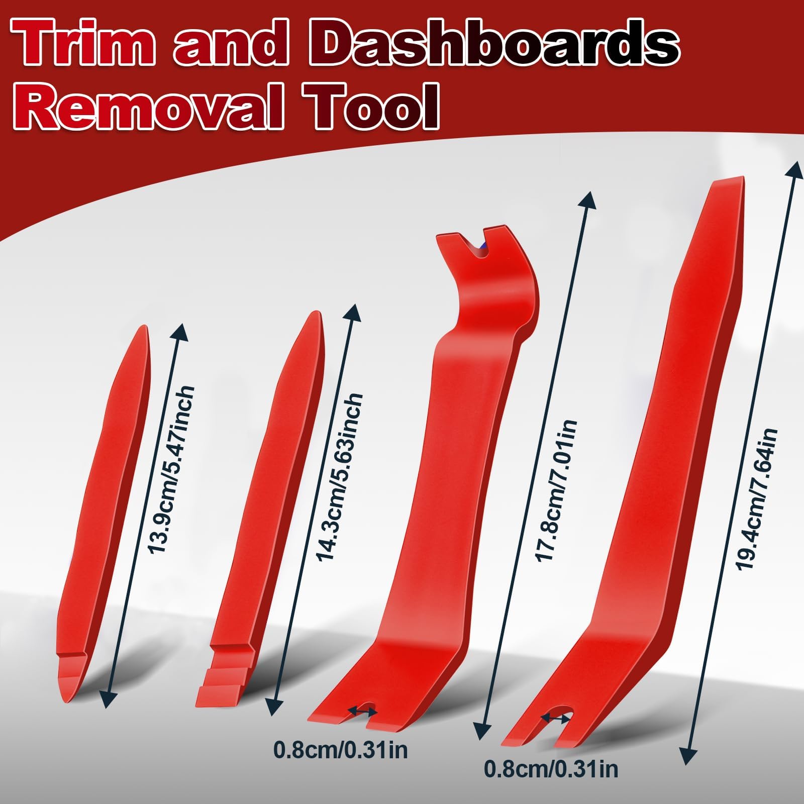 Keze 7 Pcs Auto Plastic Trim Removal Pry Tool & Clip Plier Remover Kit for Removal Car Body Upholstery Door Panel Dashboard Automotive Push Rivets Fasteners-Red - Image 3