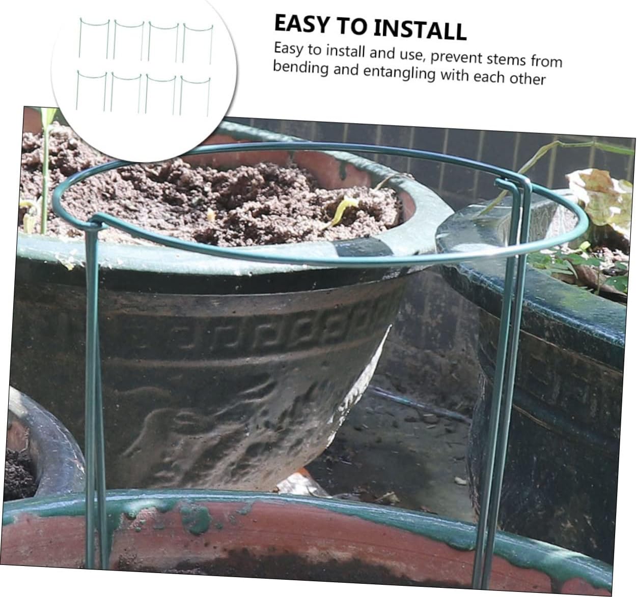 8pcs DIY Semicircle Plant Support Frame for Climbing Plants Elegant Structure for Potted Flowers Sturdy Garden Support for Roses Dahlias