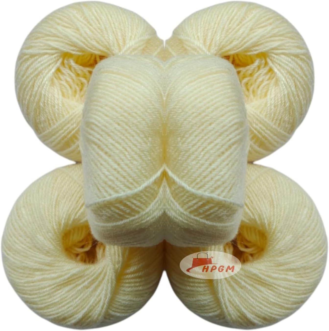 Baby Soft 100% Acrylic Wool (Cream) (6 PC) Wool Ball Hand Knitting Wool/Art Craft Soft Fingering Crochet Hook Yarn, Needle Knitting Yarn Thread Dyed (31020)