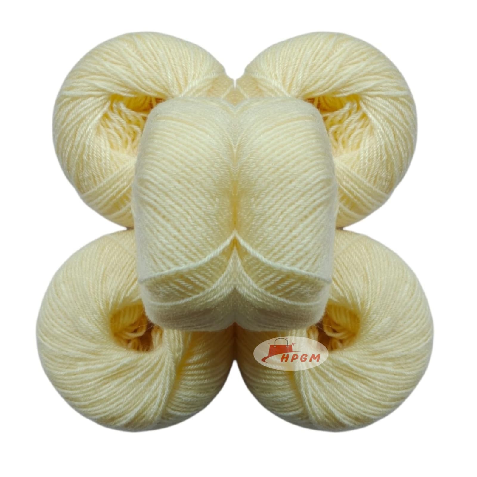 Baby Soft 100% Acrylic Wool (Cream) (8 PC) Wool Ball Hand Knitting Wool/Art Craft Soft Fingering Crochet Hook Yarn, Needle Knitting Yarn Thread Dyed (31020)