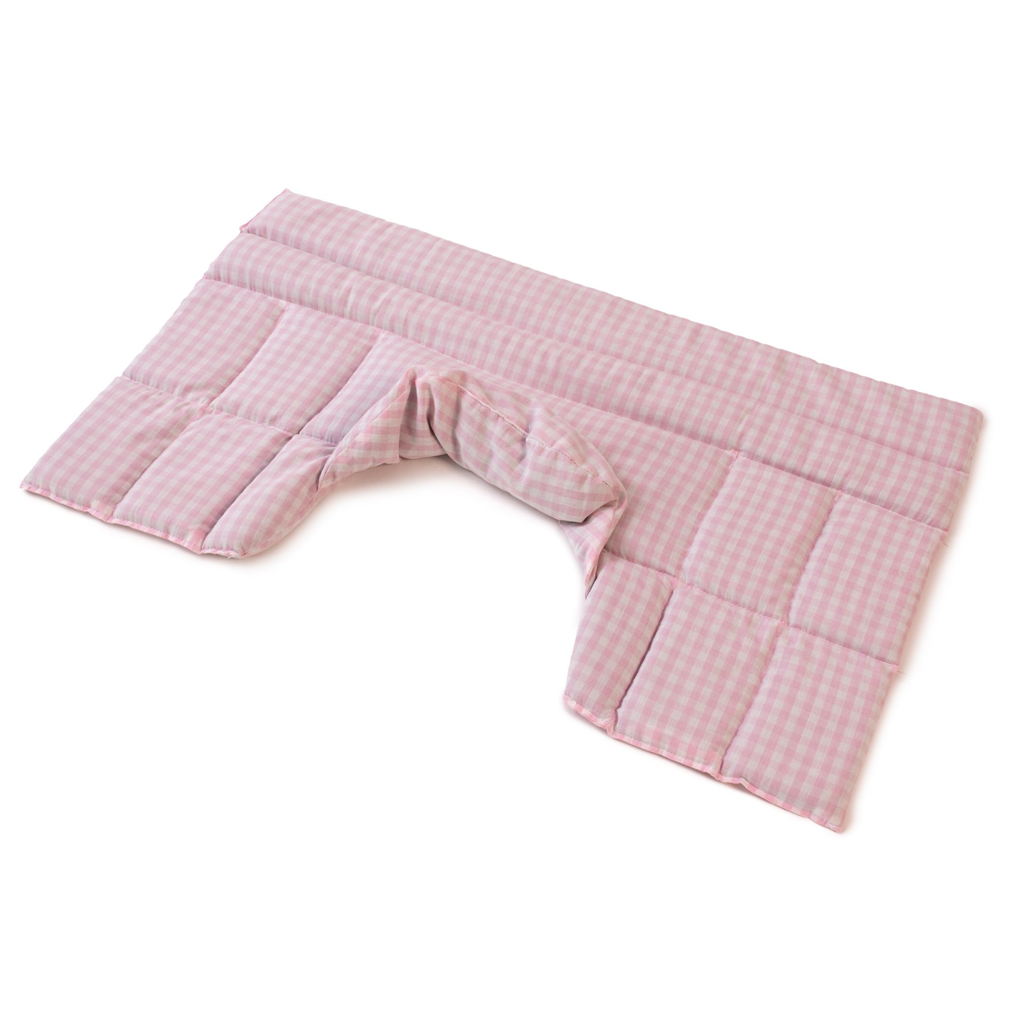 Cuscino termico cervicale XL per collo, spalle e schiena - Cuscino termico con semi di uva - rosa-bianco - Cotone bio/organico