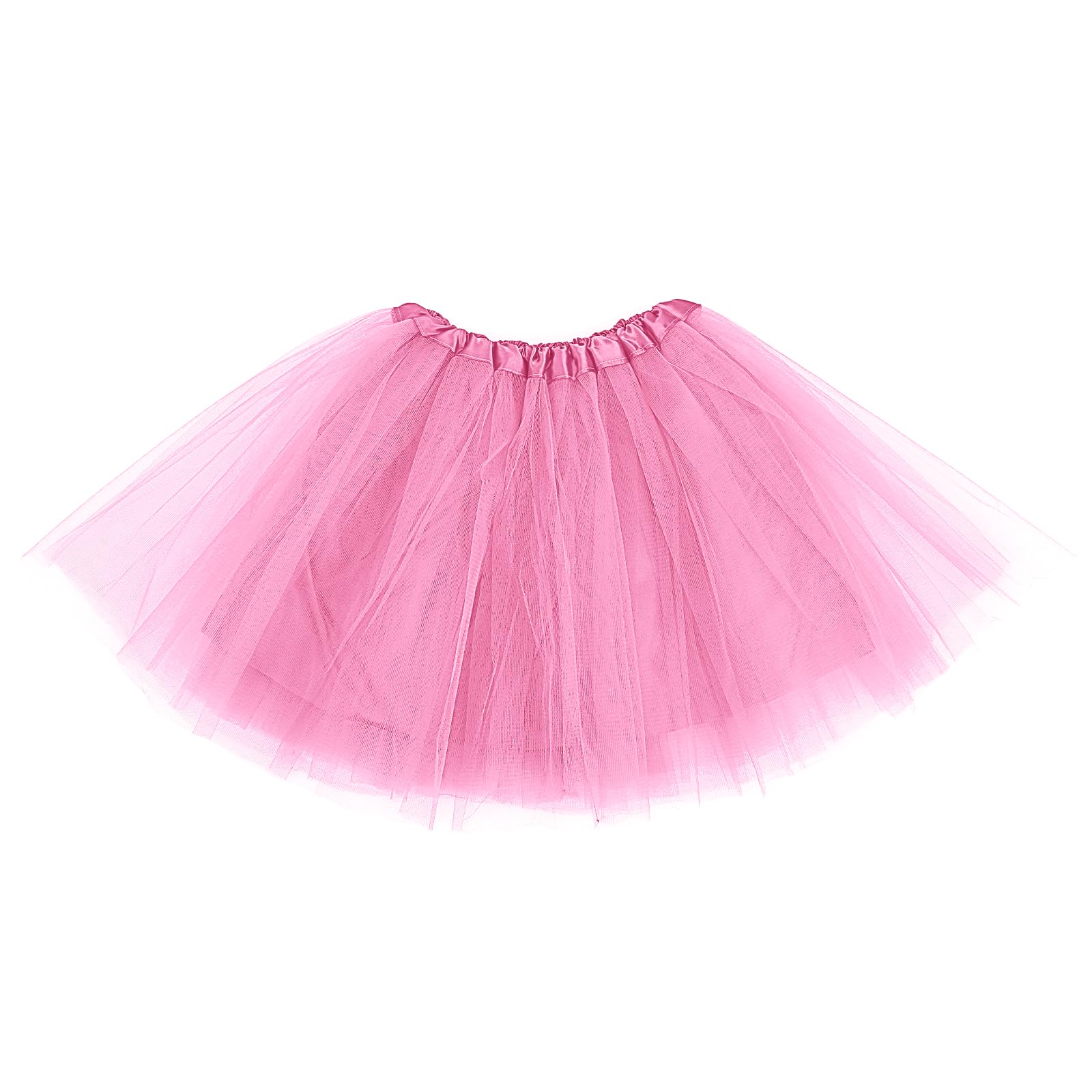 Tüllrock Damen Retro Tütü Rock Dreilagiger Tüll Tutu Rock für Erwachsene mit Futter 80er Jahre Tüll Rock für Halloween Rock Party Festival Feier Rosa