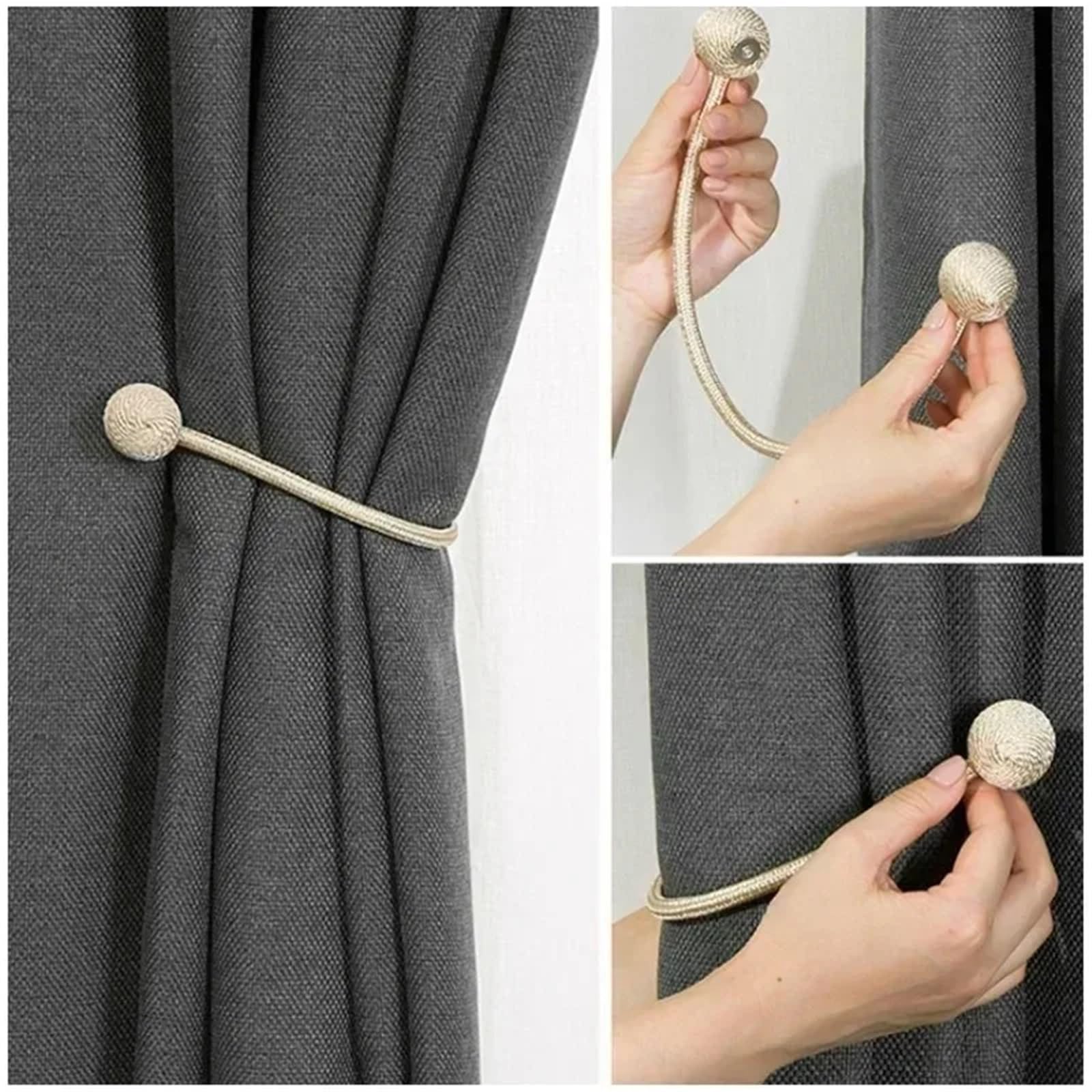LYVQZPWLRLes Rideaux magnétiques, Crochets magnétiques for Rideaux, embrasses, Porte-Boucles, Accessoires décoratifs for Rideaux en Polyester(White01)