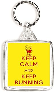 Keep Calm and Keep Running - Square Keyring